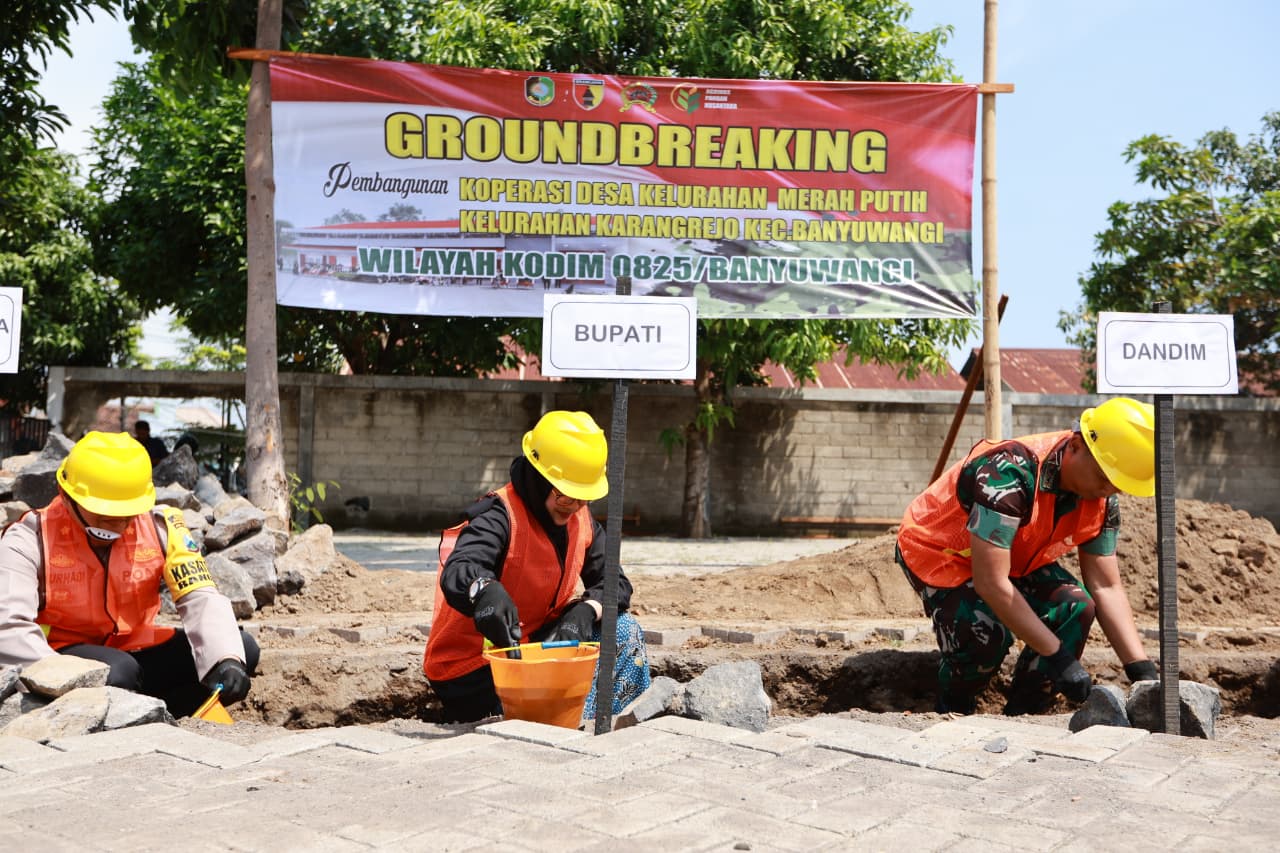 Tingkatkan Kesejahteraan Rakyat, Kantor Koperasi Merah Putih Banyuwangi Mulai Dibangun